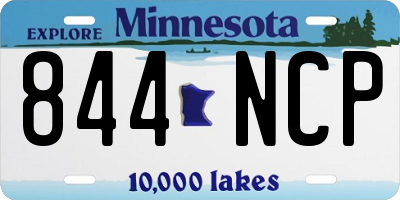 MN license plate 844NCP