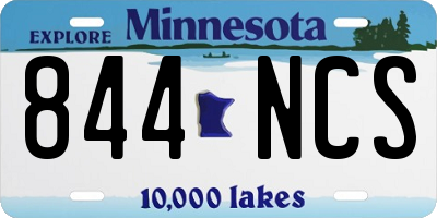 MN license plate 844NCS