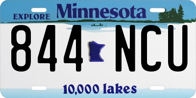 MN license plate 844NCU