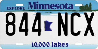 MN license plate 844NCX