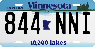 MN license plate 844NNI