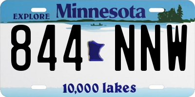MN license plate 844NNW