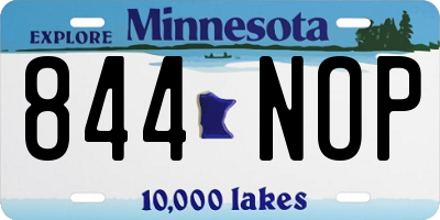 MN license plate 844NOP