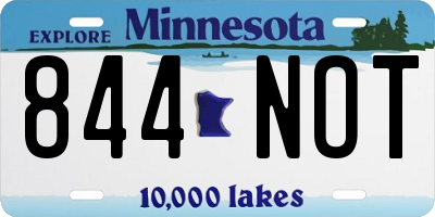 MN license plate 844NOT