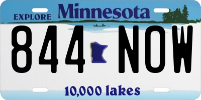 MN license plate 844NOW