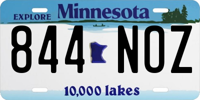 MN license plate 844NOZ