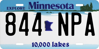 MN license plate 844NPA