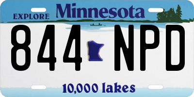 MN license plate 844NPD