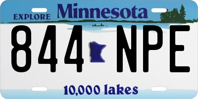 MN license plate 844NPE