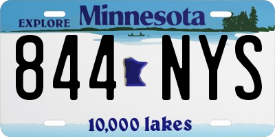 MN license plate 844NYS