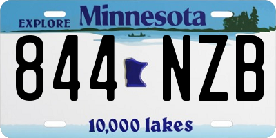 MN license plate 844NZB