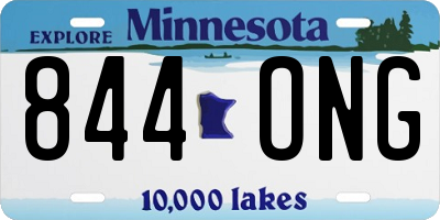 MN license plate 844ONG