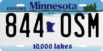 MN license plate 844OSM
