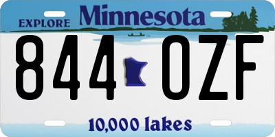MN license plate 844OZF