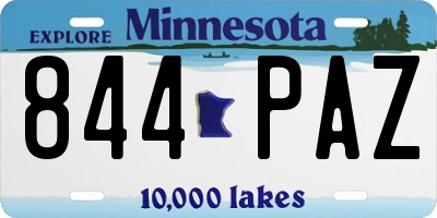 MN license plate 844PAZ