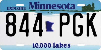 MN license plate 844PGK
