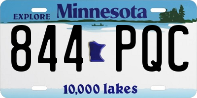 MN license plate 844PQC