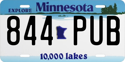 MN license plate 844PUB