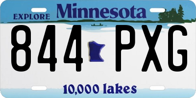 MN license plate 844PXG