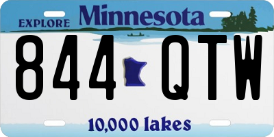 MN license plate 844QTW