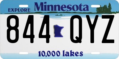 MN license plate 844QYZ