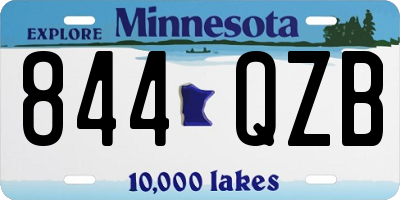 MN license plate 844QZB