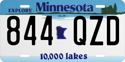 MN license plate 844QZD