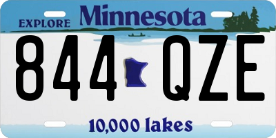 MN license plate 844QZE
