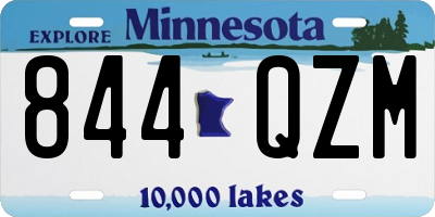 MN license plate 844QZM