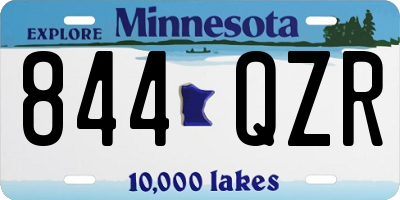 MN license plate 844QZR