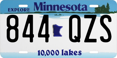 MN license plate 844QZS
