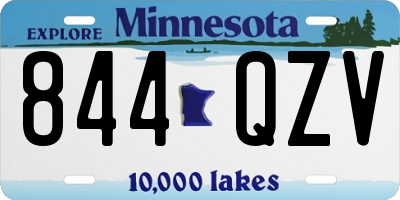 MN license plate 844QZV
