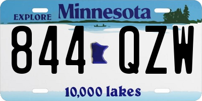 MN license plate 844QZW