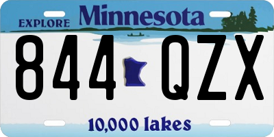 MN license plate 844QZX