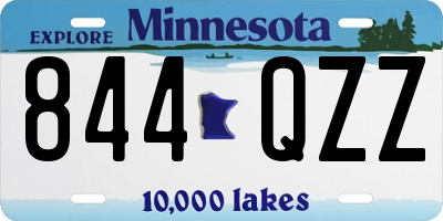 MN license plate 844QZZ