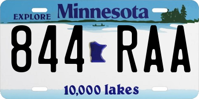 MN license plate 844RAA