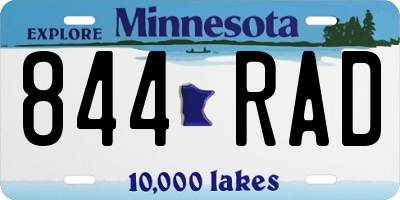 MN license plate 844RAD