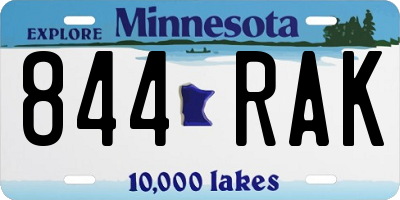MN license plate 844RAK