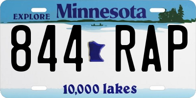 MN license plate 844RAP