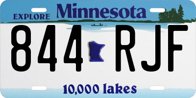 MN license plate 844RJF