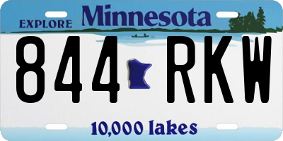 MN license plate 844RKW