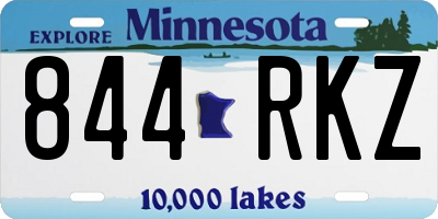 MN license plate 844RKZ