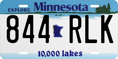 MN license plate 844RLK
