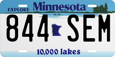 MN license plate 844SEM
