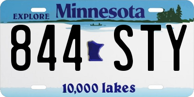 MN license plate 844STY