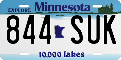 MN license plate 844SUK