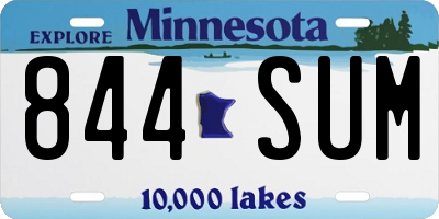 MN license plate 844SUM