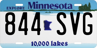 MN license plate 844SVG