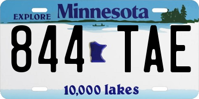 MN license plate 844TAE