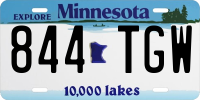 MN license plate 844TGW
